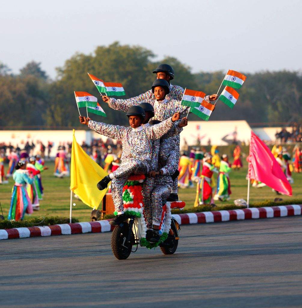 NCC cadets perform during the NCC Rally at Cariappa Ground