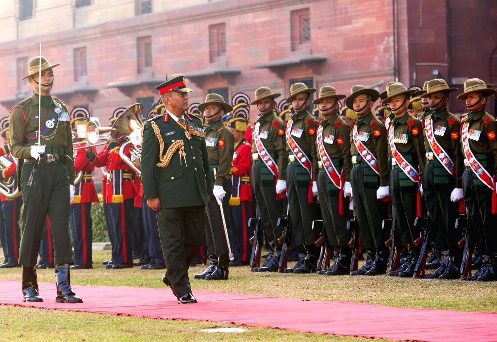 Nepal Army chief General Ashok Raj Sigdel receives guard of honour