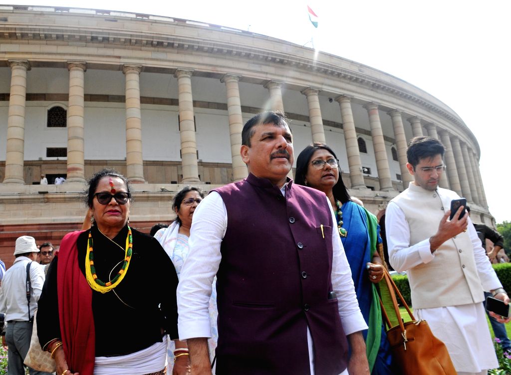 New Delhi : AAP Rajya Sabha MP Sanjay Singh at Parliament House