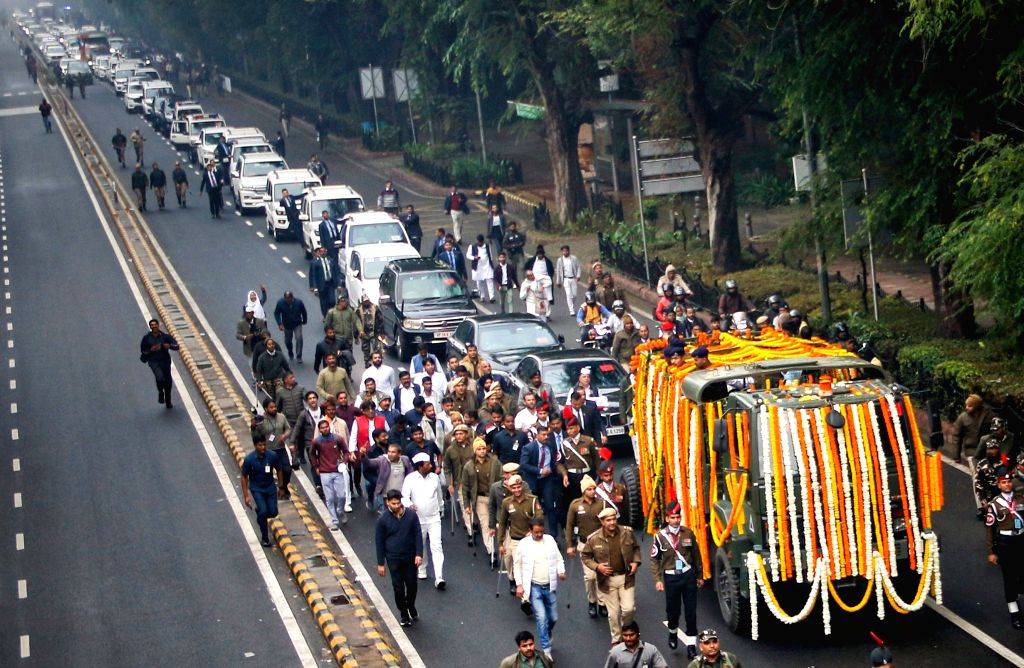 Funeral procession of former Prime Minister Manmohan Singh