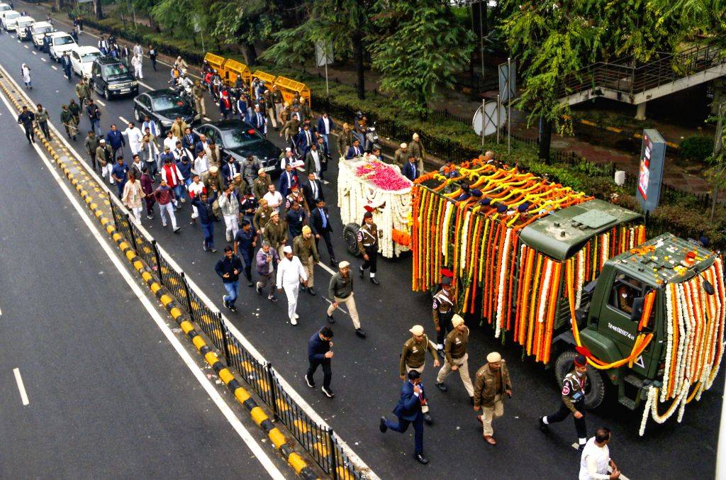 Funeral procession of former Prime Minister Manmohan Singh