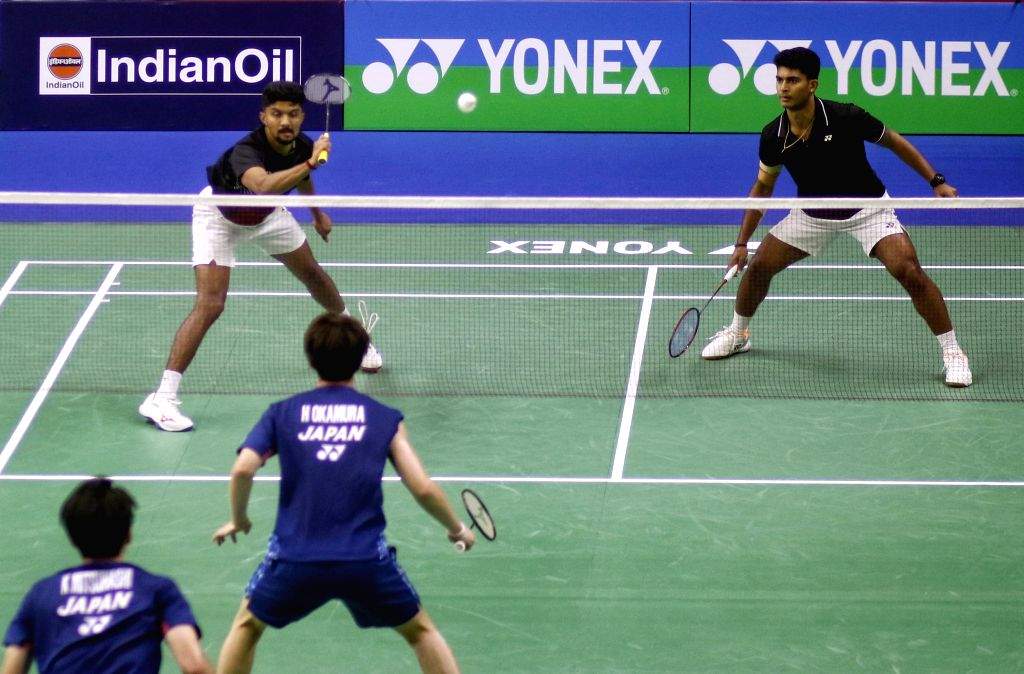 New Delhi : India's Krishna Prasad Garaga and Sai Pratheek K in action ...