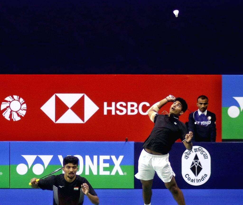 New Delhi : India's Krishna Prasad Garaga and Sai Pratheek K in action ...