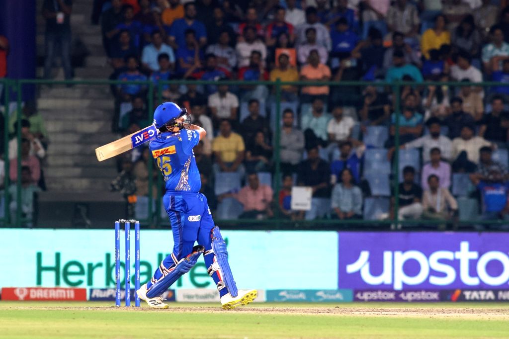Mumbai Iindians captain Rohit Sharma plays a shot