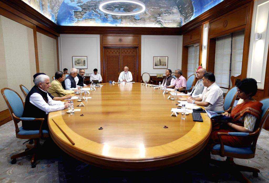 New Delhi : Prime Minister Narendra Modi chairs a meeting to review ...