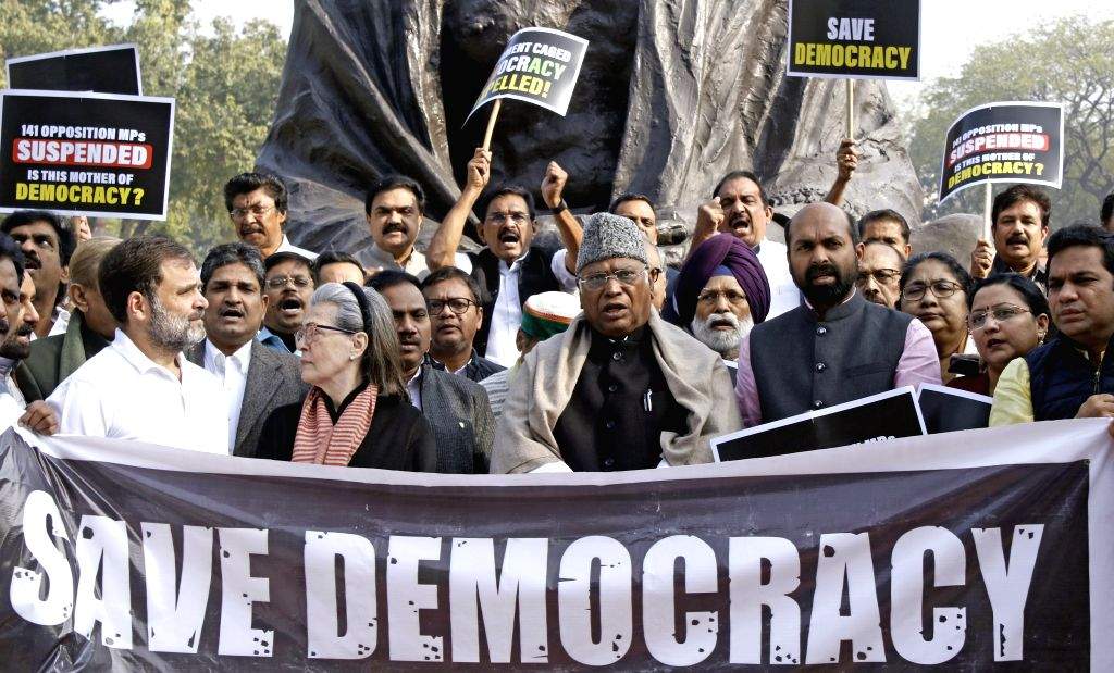Opposition MPs stage a protest over their suspension