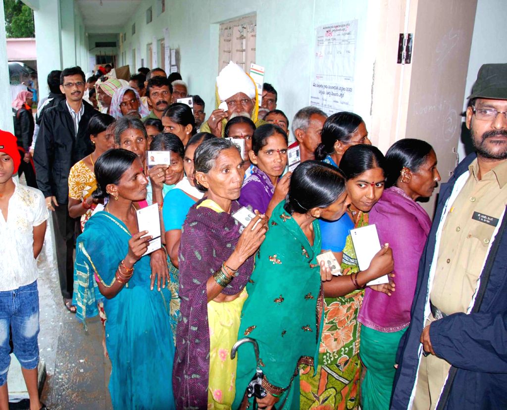 Panchayat Election polling at Karimnagar District