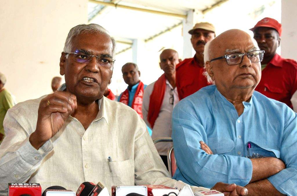 Patna : CPI General Secretary D. Raja addresses a press conference