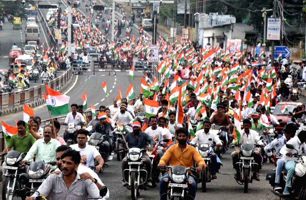 Two Wheeler Rally : Bhopal: People on two-wheelers in large numbers take part in a ...