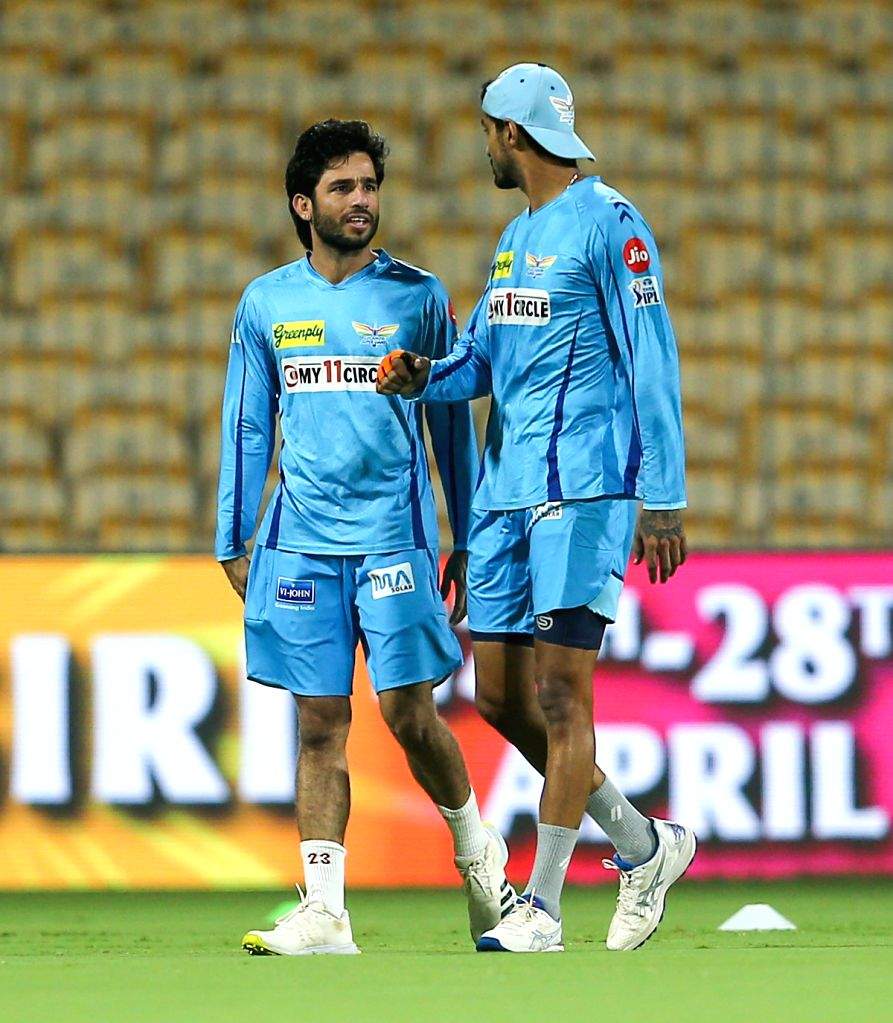 Ipl Practice Session Players during a practice session ahead of IPL match between Lucknow ...