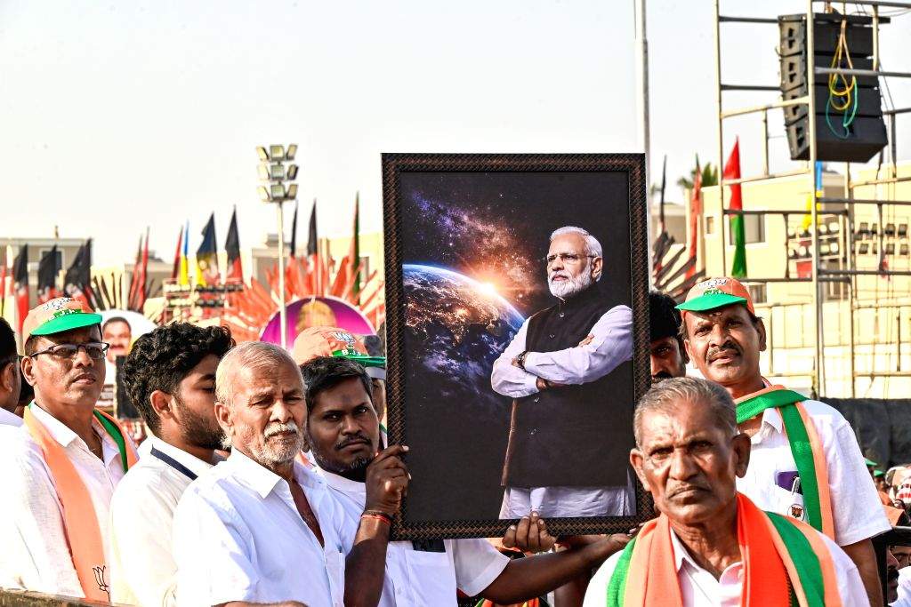 Pm Modi At Rally PM Modi attends rally ahead of TN polls