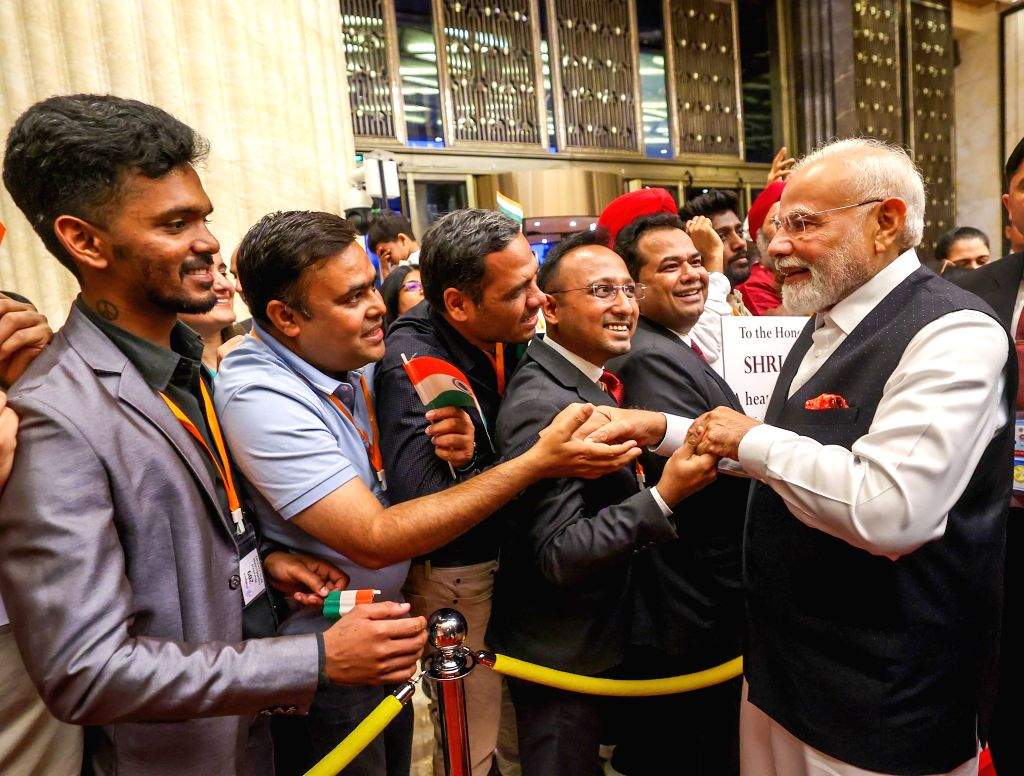 PM Modi receives a warm welcome from the Indian community
