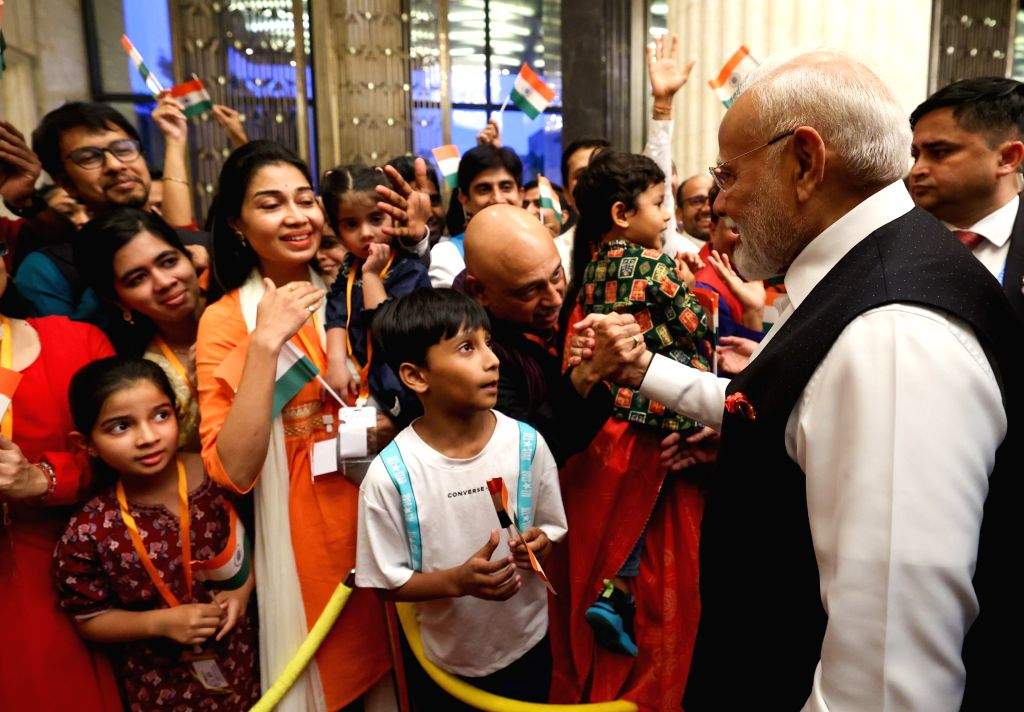 PM Modi receives a warm welcome from the Indian community