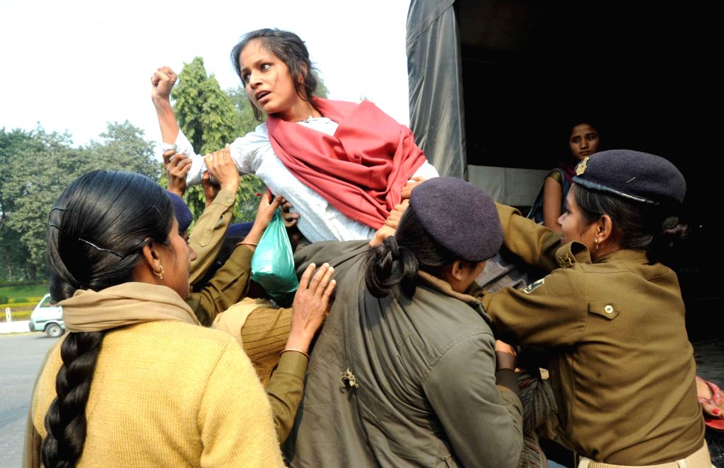 AISF activists protest against construction of a convention centre near ...