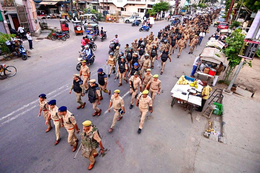 Police Conduct Flag March Ahead of Eid al-Adha