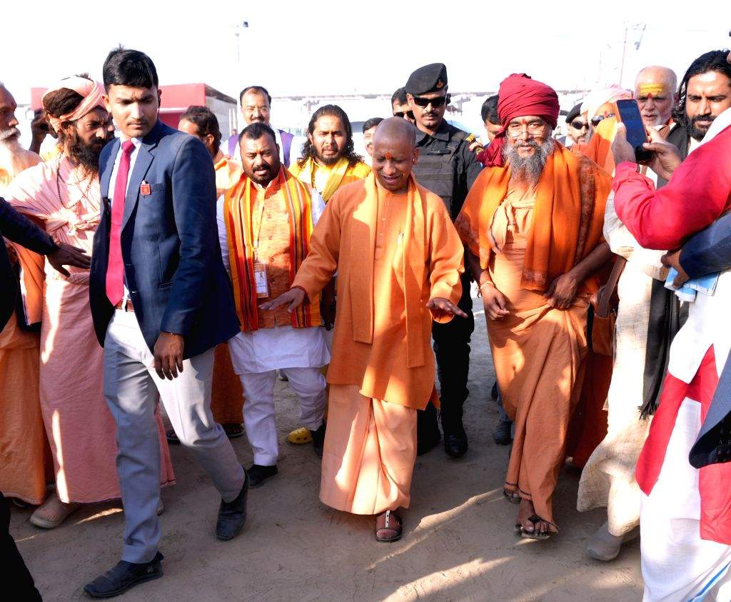 Uttar Pradesh CM Yogi Adityanath inspects the preparation work at the ...