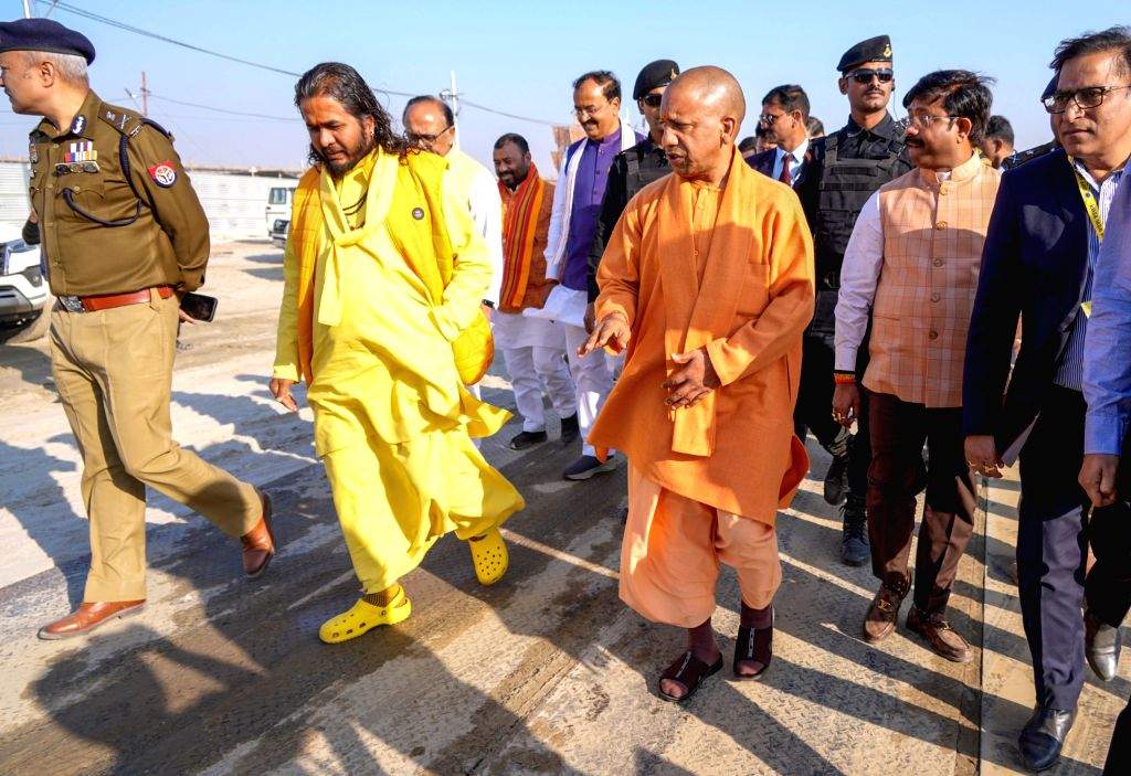 Uttar Pradesh CM Yogi Adityanath inspects the preparation work at the ...
