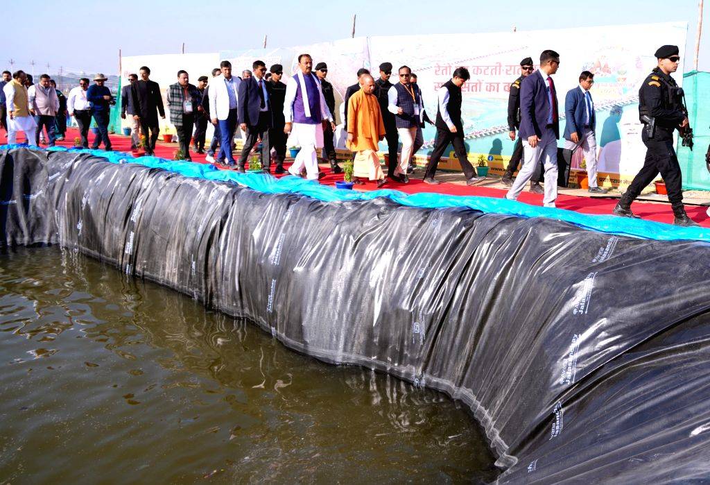 Uttar Pradesh CM Yogi Adityanath inspects the preparation work at the ...