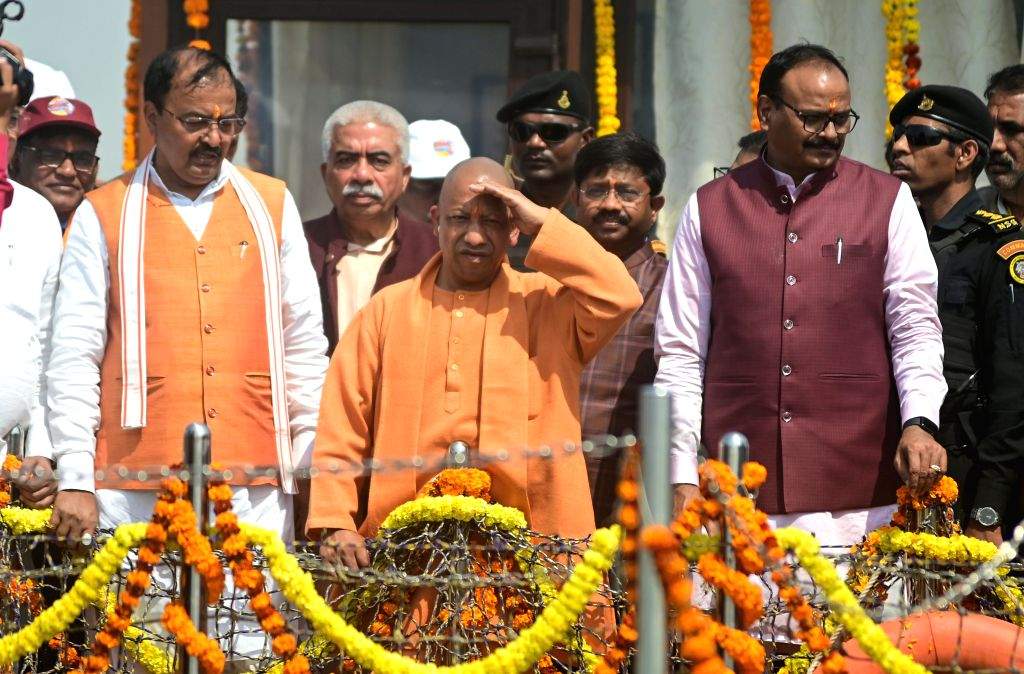 Uttar Pradesh CM Yogi Adityanath at Arail Ghat