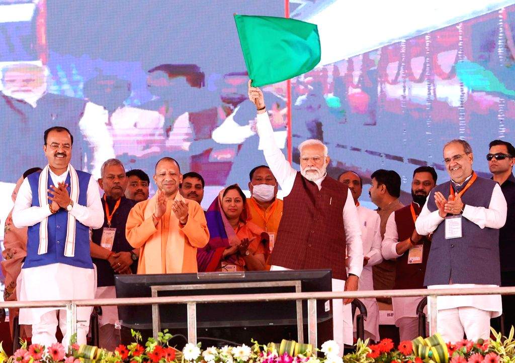 Prime Minister Narendra Modi during the foundation stone laying and ...