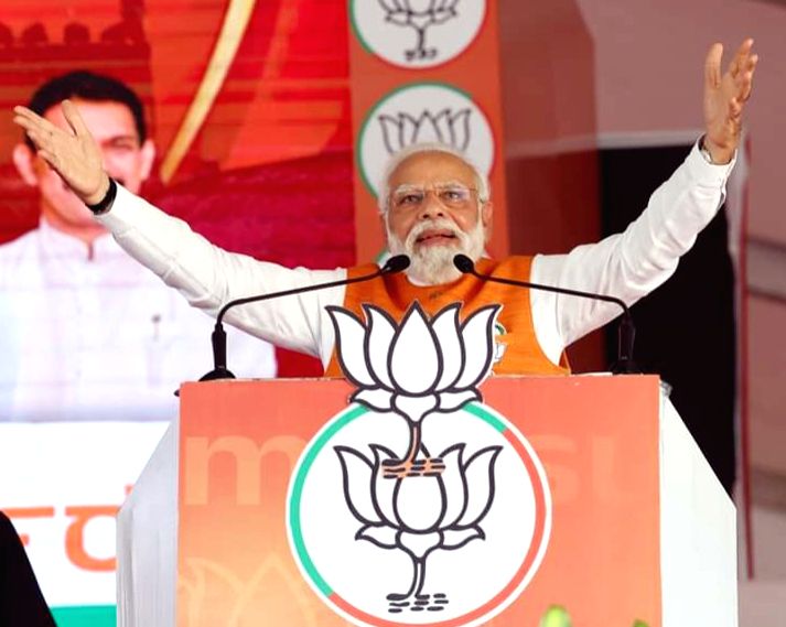 Modi Think Prime Minister Narendra Modi speaks during a public meeting ahead of ...
