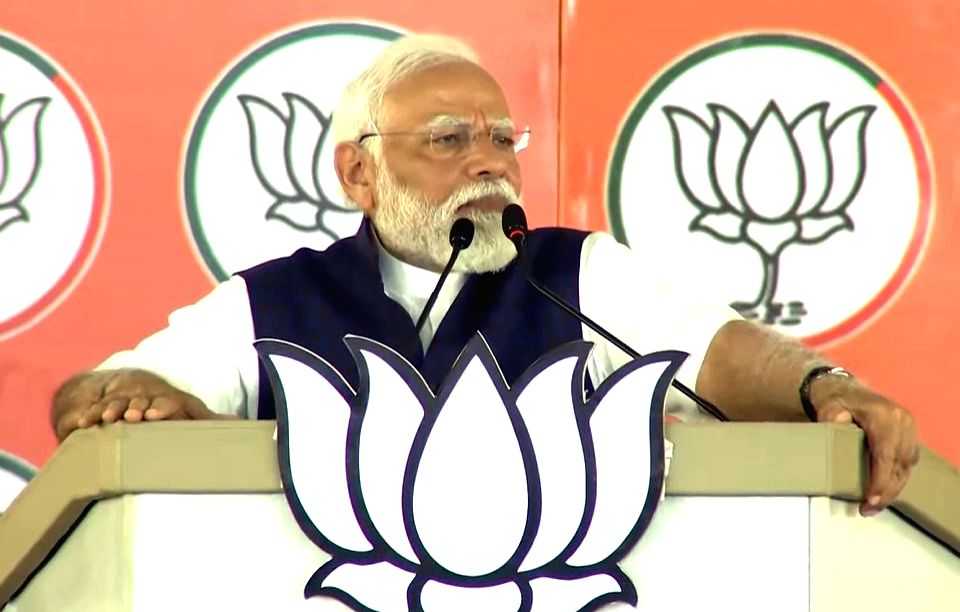Modi Think Prime Minister Narendra Modi speaks during a public meeting ahead of ...