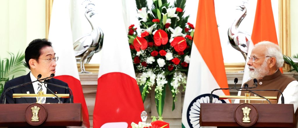 New Delhi : PM Modi with Japanese PM Fumio Kishida during their joint ...