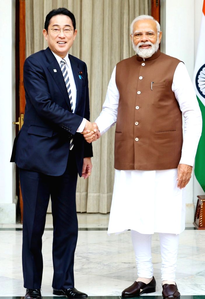 New Delhi : PM Modi with Japanese PM Fumio Kishida at the Hyderabad House