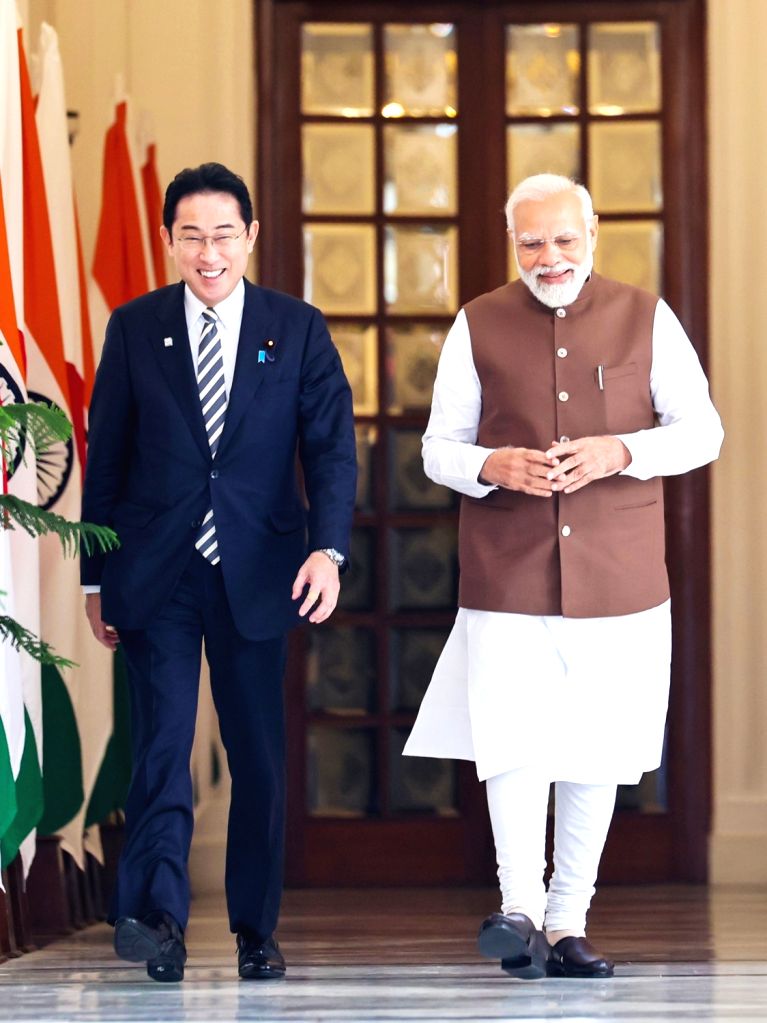 New Delhi : PM Modi with Japanese PM Fumio Kishida at the Hyderabad House