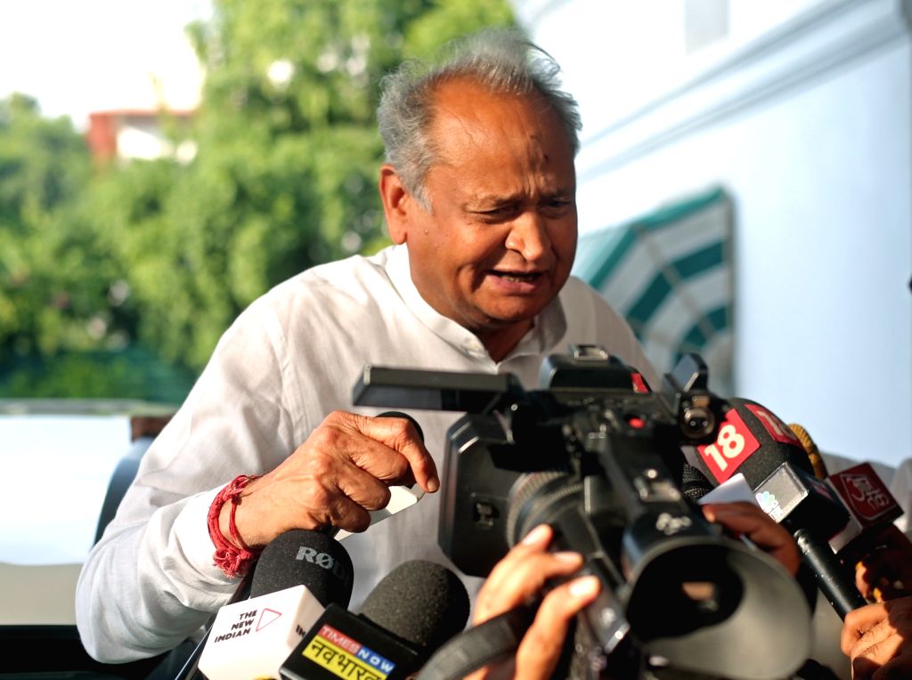 Rajasthan CM Ashok Gehlot speaks to media