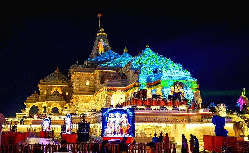 Ram Temple glows in lights ahead of Dhwajarohan ceremony