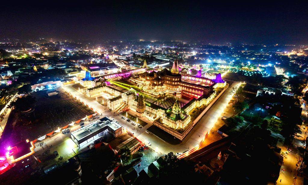 Ram Temple glows in lights ahead of Dhwajarohan ceremony