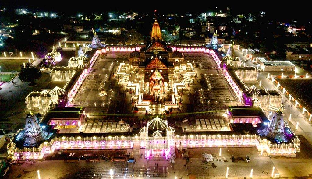 Ram Temple glows in lights ahead of Dhwajarohan ceremony