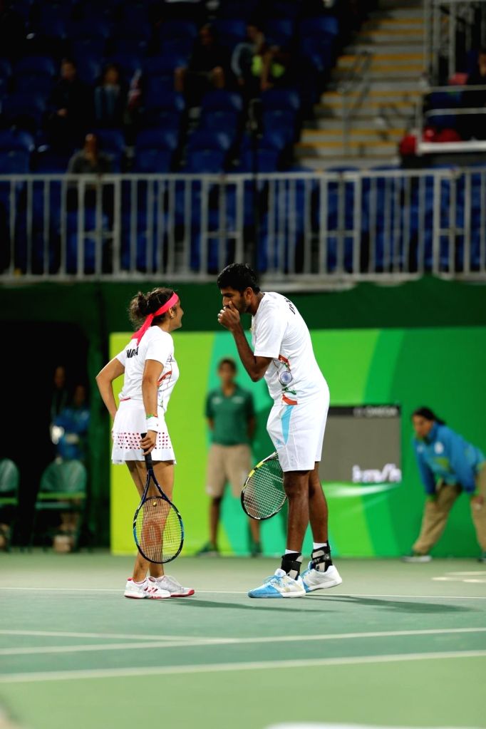 Rio de Janeiro: Sania Mirza and Rohan Bopanna in action