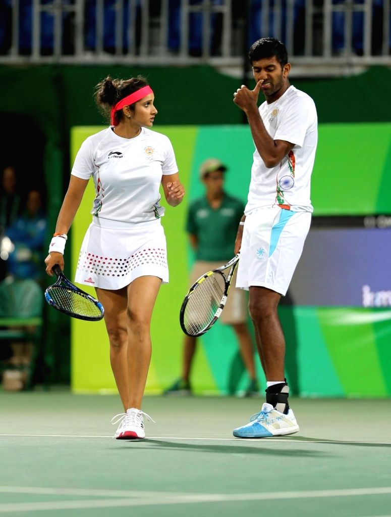 Rio de Janeiro: Sania Mirza and Rohan Bopanna in action