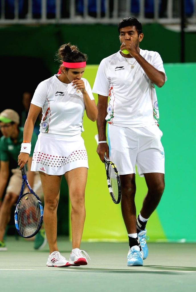 Rio de Janeiro: Sania Mirza and Rohan Bopanna in action