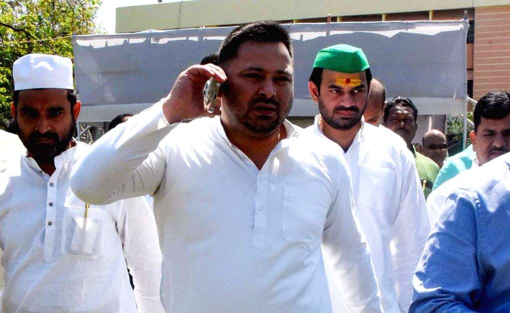 RJD Leaders Outside Bihar Assembly