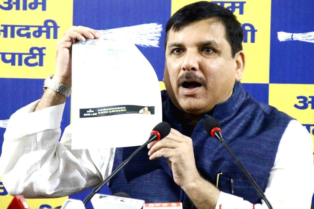 Sanjay Singh addresses a press conference