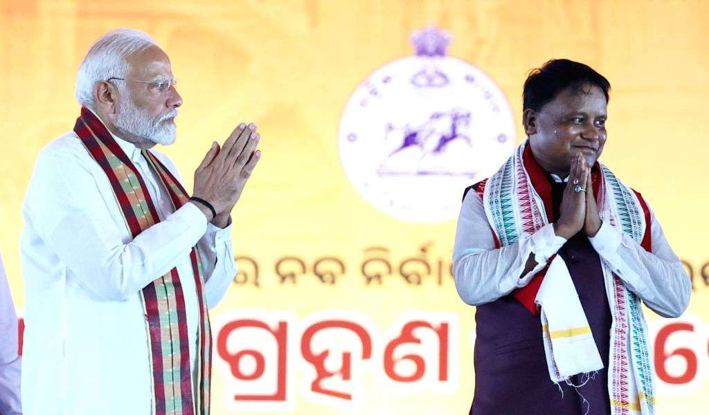 Swearing-in ceremony of CM-designate Mohan Charan Majhi at Janta Maidan