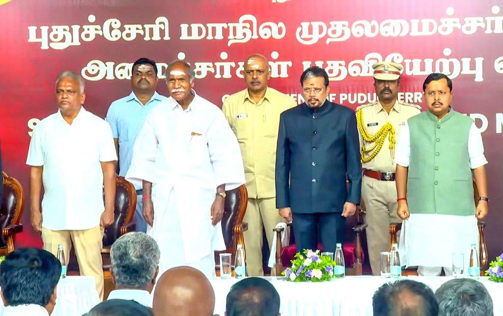 Swearing-in ceremony of CM-designate N. Rangaswamy