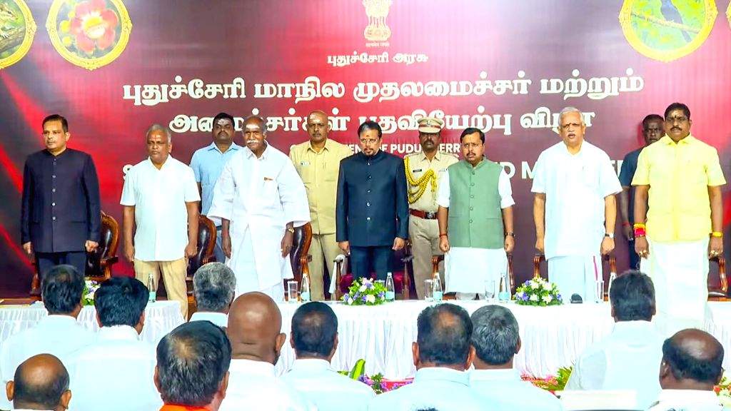 Swearing-in ceremony of CM-designate N. Rangaswamy