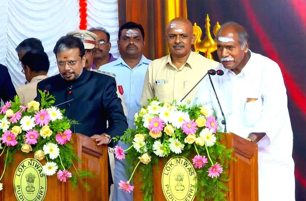 Swearing-in ceremony of CM-designate N. Rangaswamy