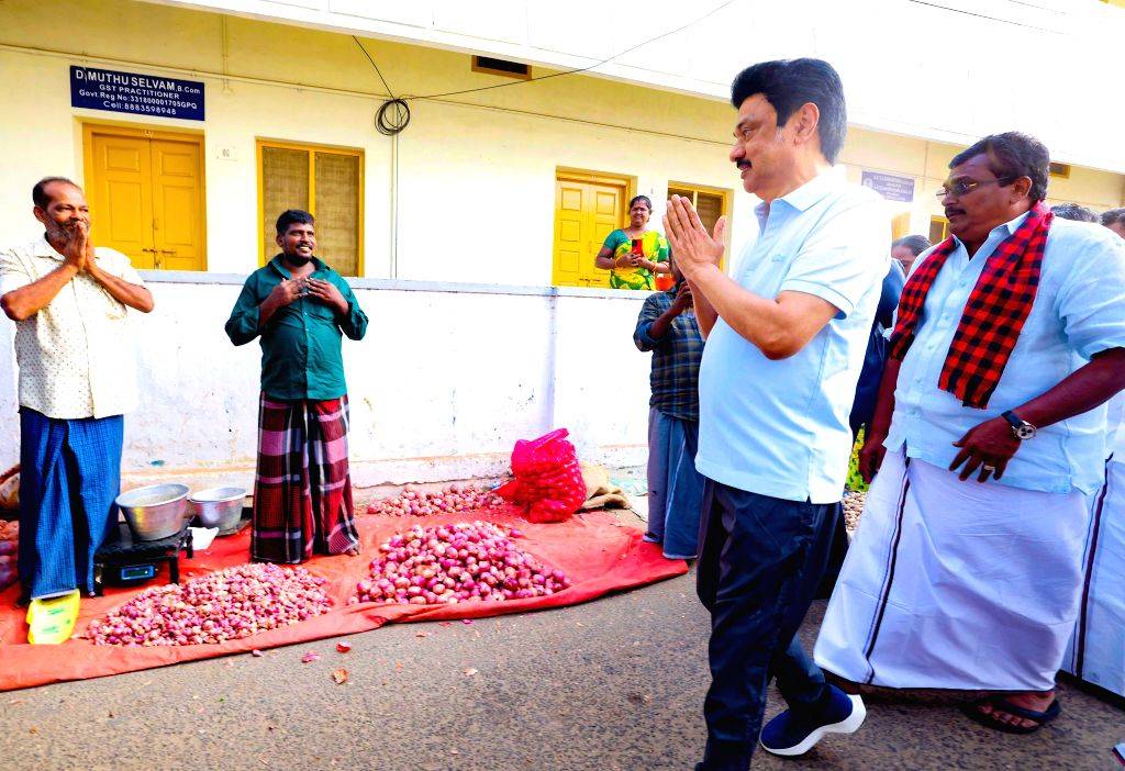 Tamil Nadu Chief Minister MK Stalin interacts with people during an ...