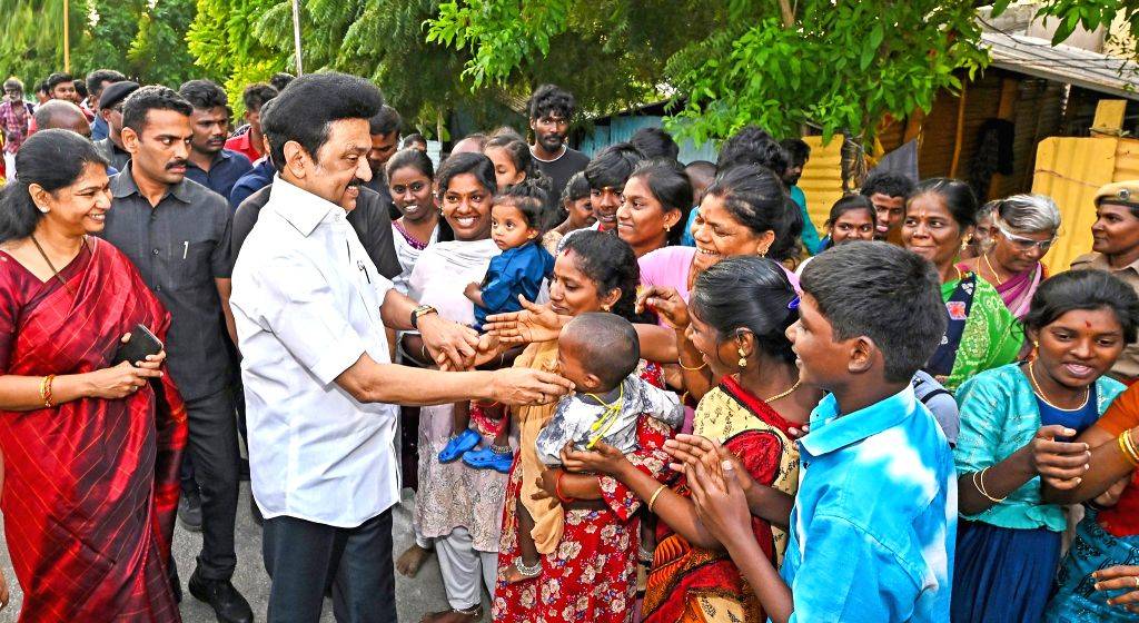 Tamil Nadu Chief Minister MK Stalin receives a warm welcome from the people