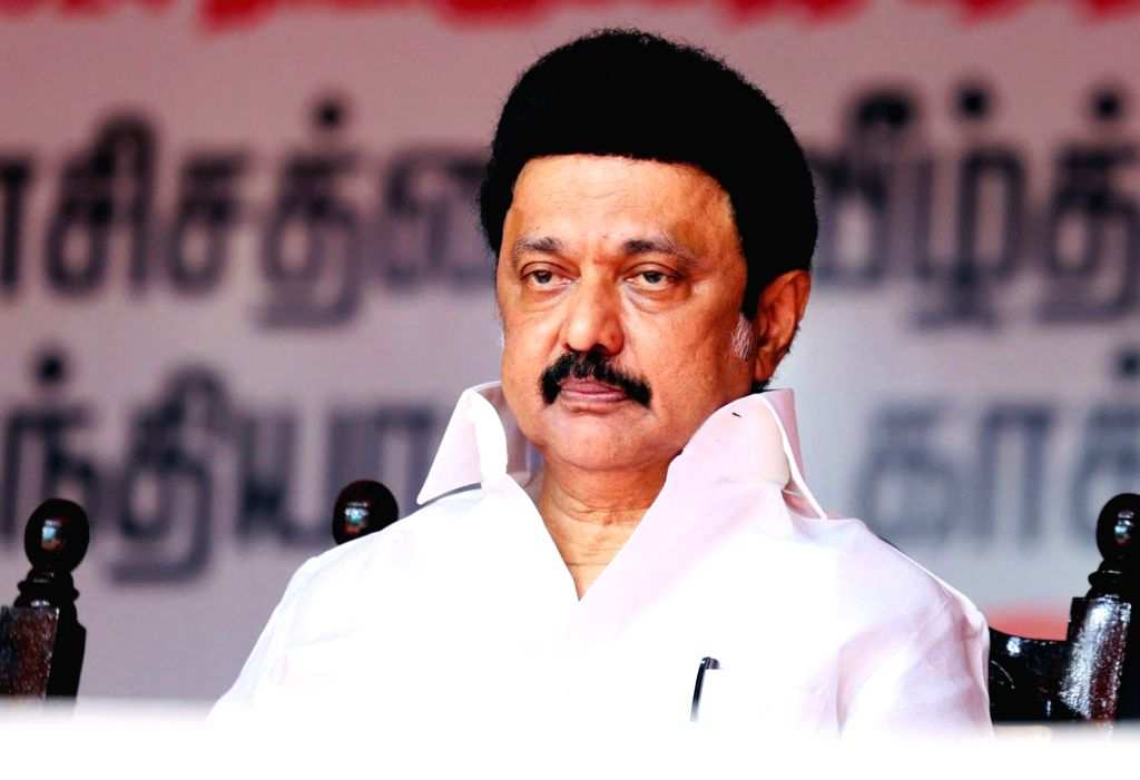 Tamil Nadu CM MK Stalin during an election rally ahead of Lok Sabha ...