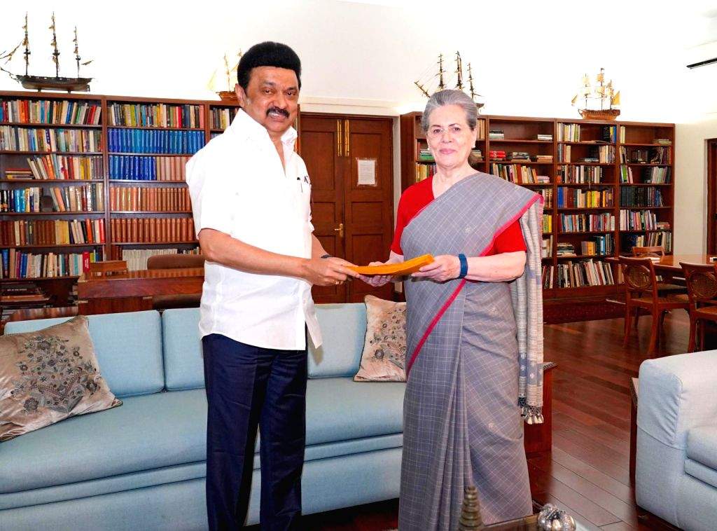 Tamil Nadu CM MK Stalin meets Congress leader Sonia Gandhi