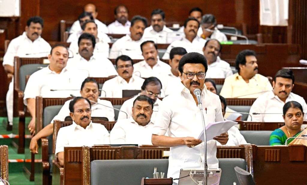 Tamil Nadu CM MK Stalin speaks during the budget session