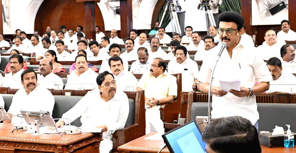 Tamil Nadu CM MK Stalin speaks during the budget session