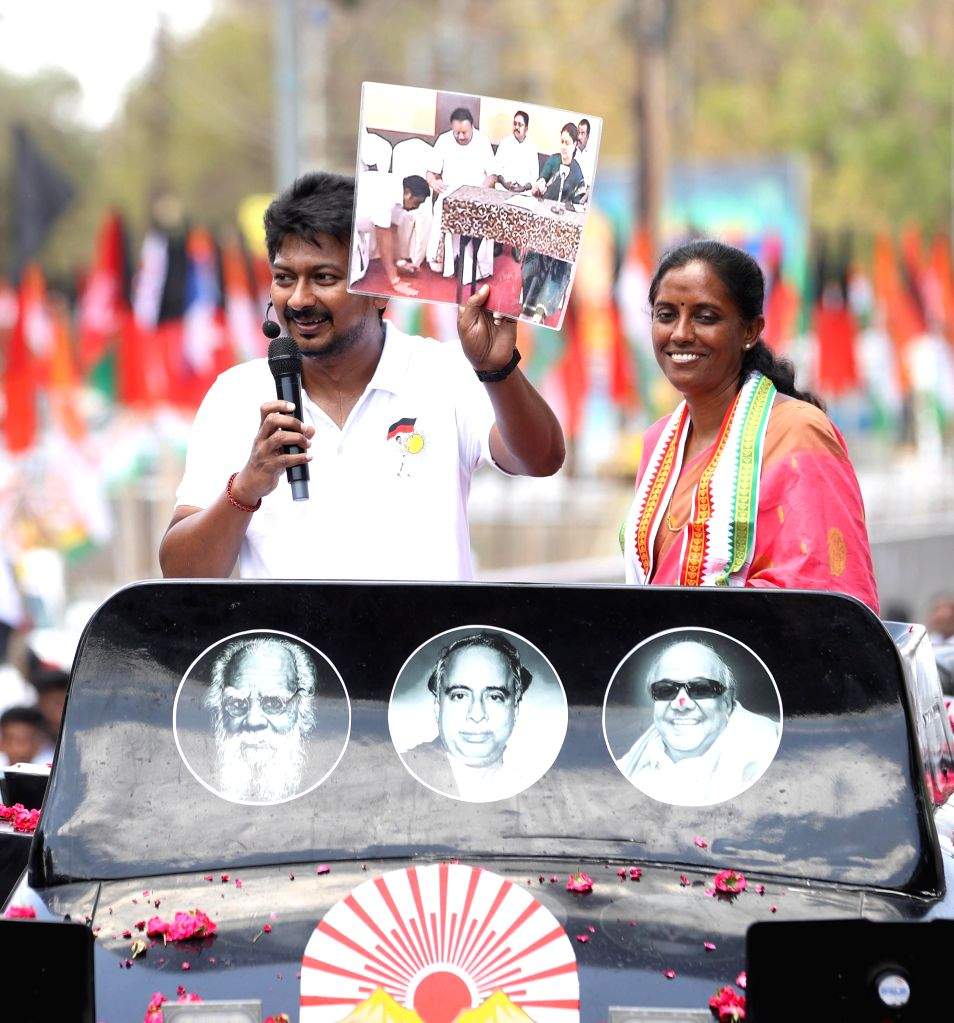 Tamil Nadu Minister and DMK leader Udhayanidhi Stalin during an ...