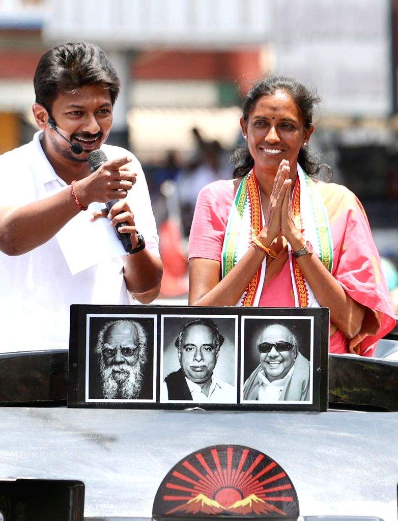 Tamil Nadu Minister and DMK leader Udhayanidhi Stalin during an ...